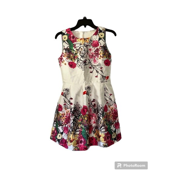 Floral mini flare dress size large - Picture 1 of 4